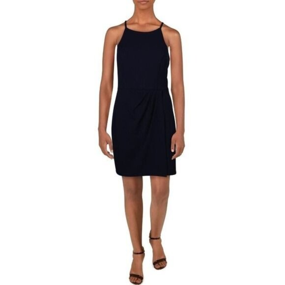 Speechless‎ Lace Back Wrap Bodycon Dress Midnight Blue Size 11 Juniors New - Picture 3 of 9